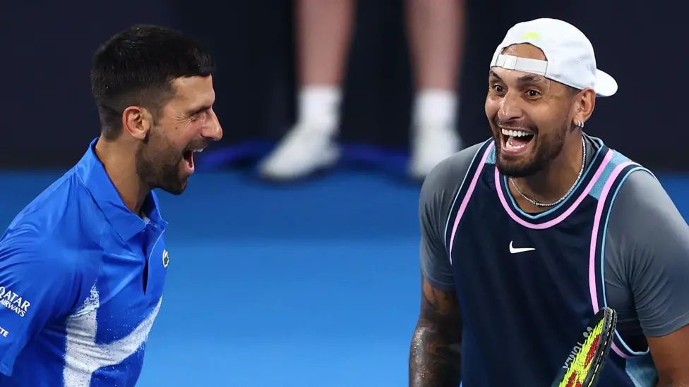 Novak Djokovic and Nick Kyrgios were playing doubles together for the first time