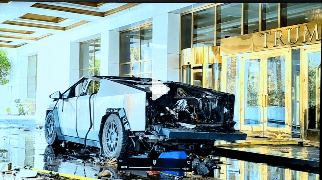 Tesla Cybertruck explosion outside Las Vegas Trump Hotel